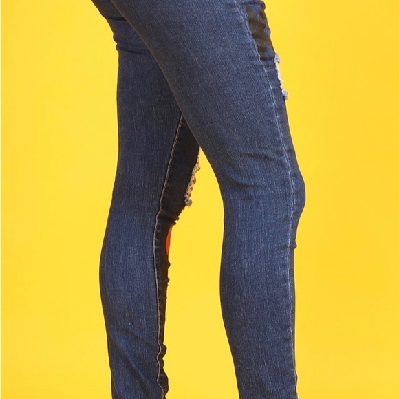 Deminland | Karl Paint One Medium Blue Skinny Jeans - Picture 3 of 5